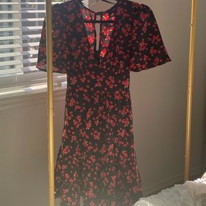 Black and Red Rose Dress